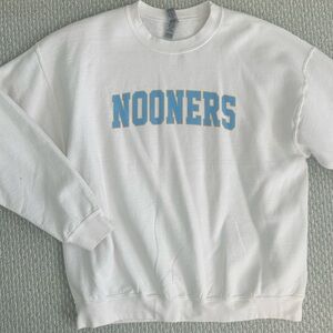 Nooners White Crewneck Men's Sweater